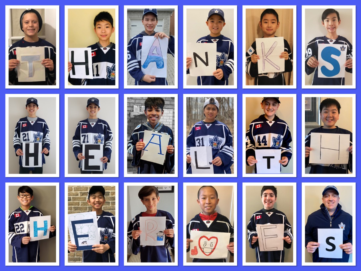Waxers Minor Peewee A say thank you to our Health Heroes